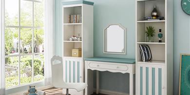 ET-M1801青少年妝臺+ET-M1801青少年邊柜+ET-M1801青少年轉(zhuǎn)椅